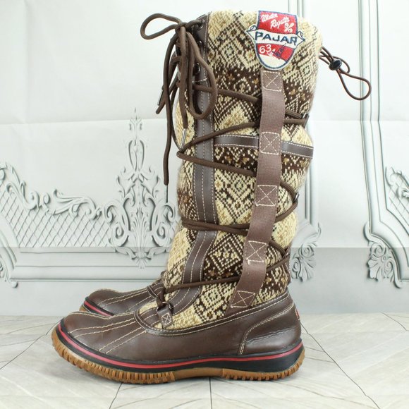 Pajar Shoes - Pajar 63 Fairisle Shearling Winter Regatta Canada Snow Boots Size 8 - 8.5
